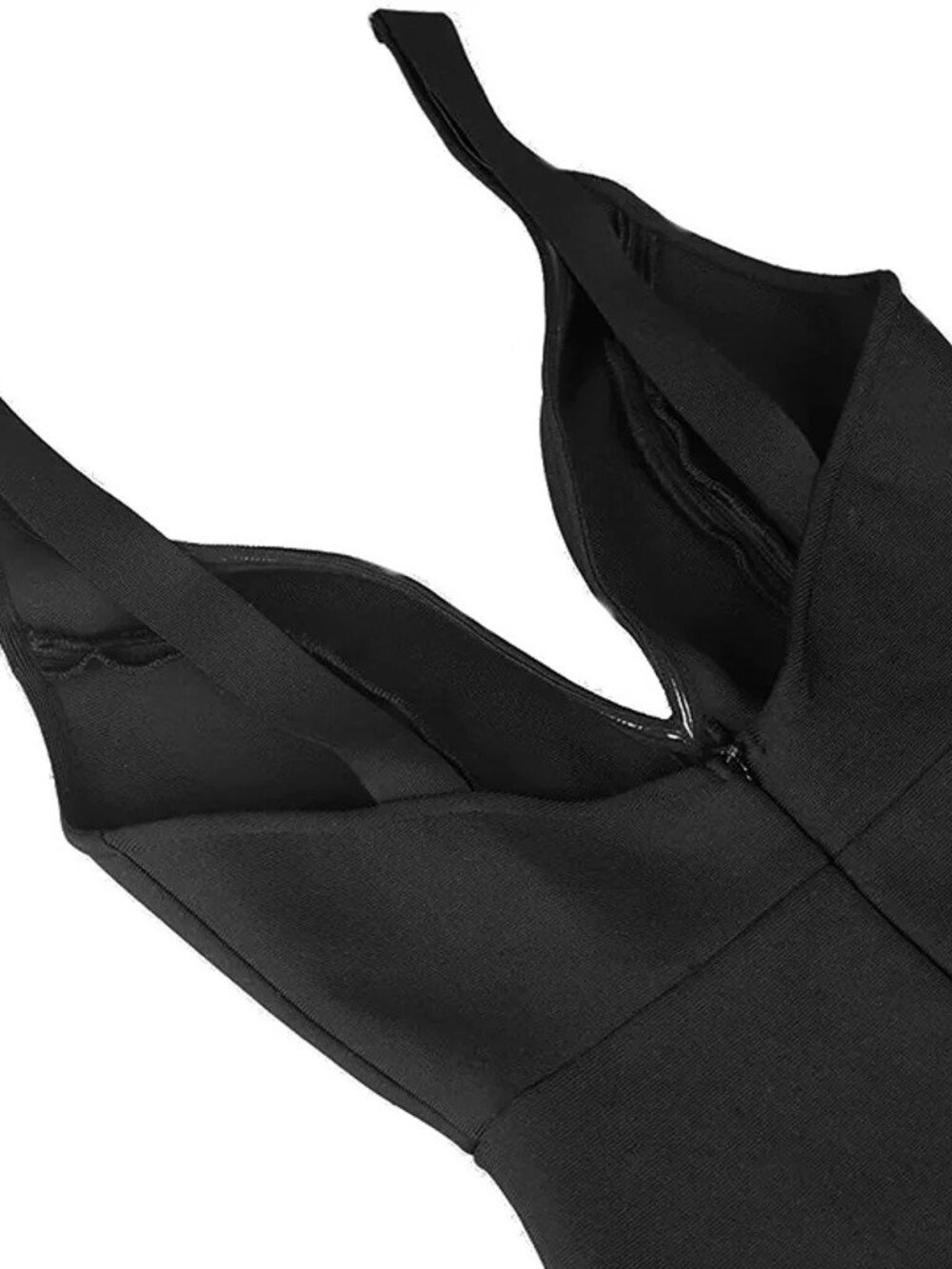 Deep V Sleeveless Slit Hem Bandage Bodycon Midi Dress | Cocktail Gala Evening - Picture 9 of 9